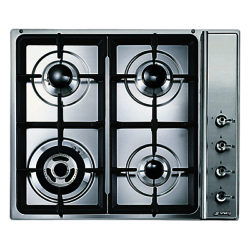 Smeg SR34SGH3 Burner Gas Hob, Stainless Steel